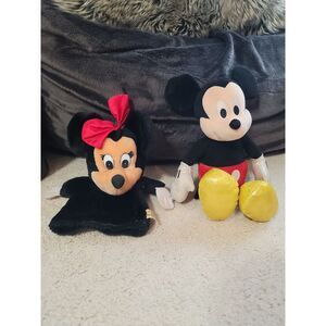 TY Sparkle‎ Mickey Mouse 13" & Minnie Mouse Applause Puppet 12" plush